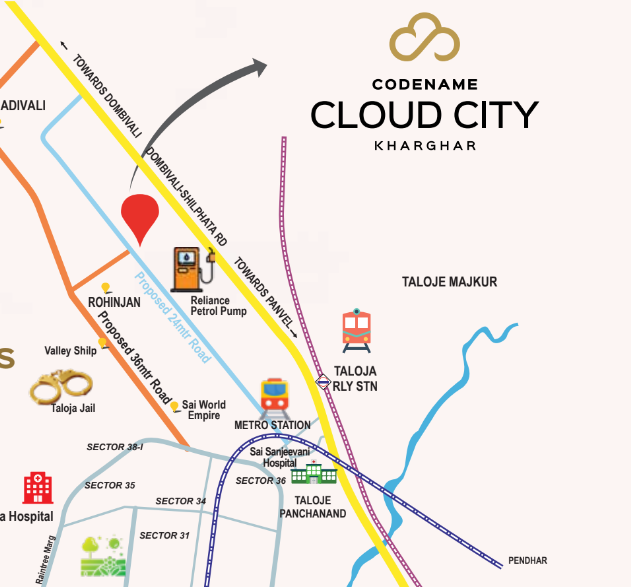 Cloud City Kharghar Location Map